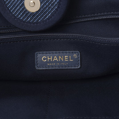 Chanel Denim Medium Deauville Tote Dark Blue 6 of 12