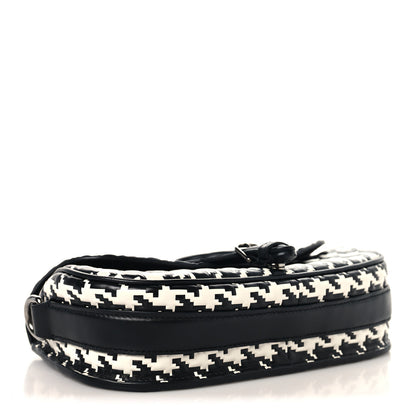 Christian Dior Box Calfskin Houndstooth Quilted East West Bobby Bag Black White 3 of 8