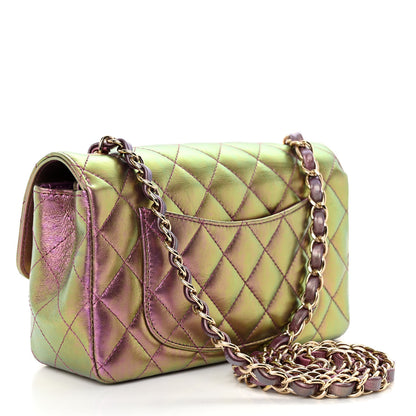 Chanel Iridescent Lambskin Quilted Mini Rectangular Flap Purple 3 of 10