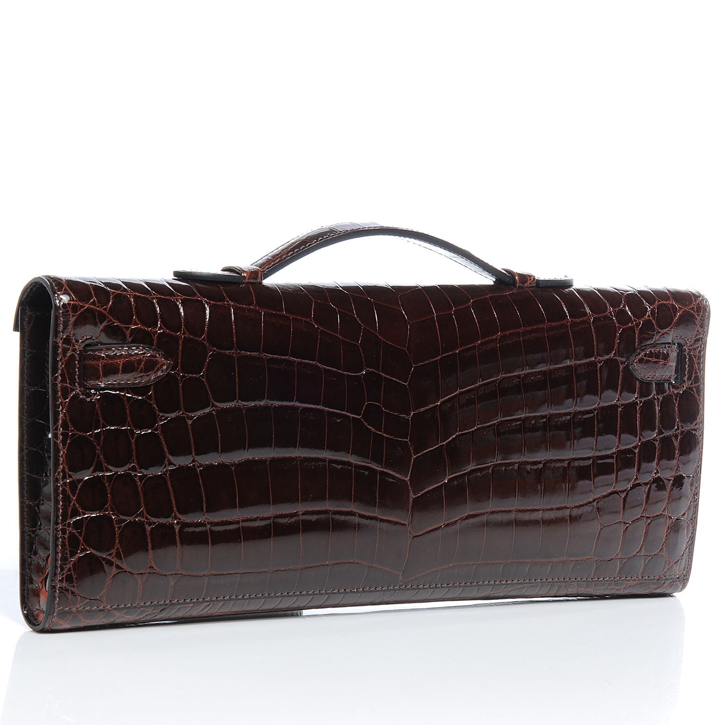 Niloticus Crocodile Kelly Cut Pochette Havane