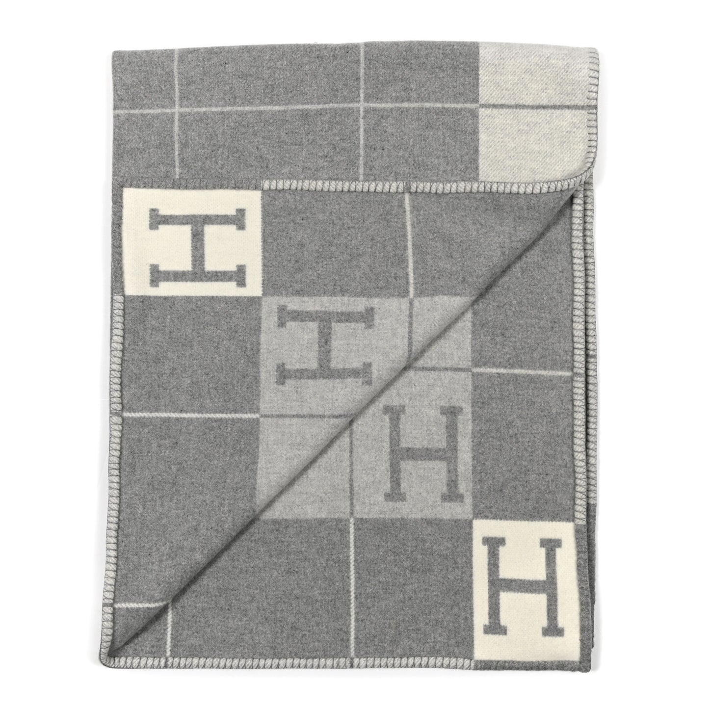 Wool Cashmere Avalon III Blanket Ecru Gris Clair