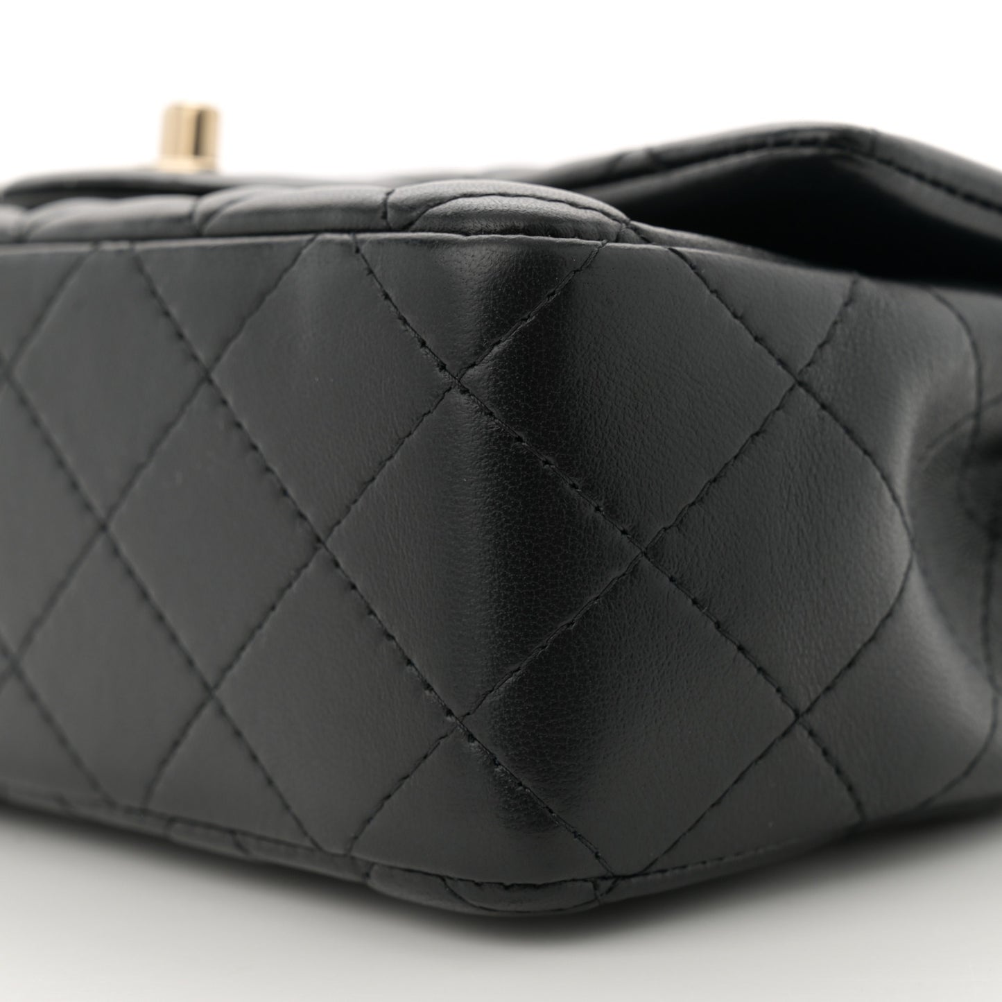 Lambskin Quilted Mini Rectangular Flap Black