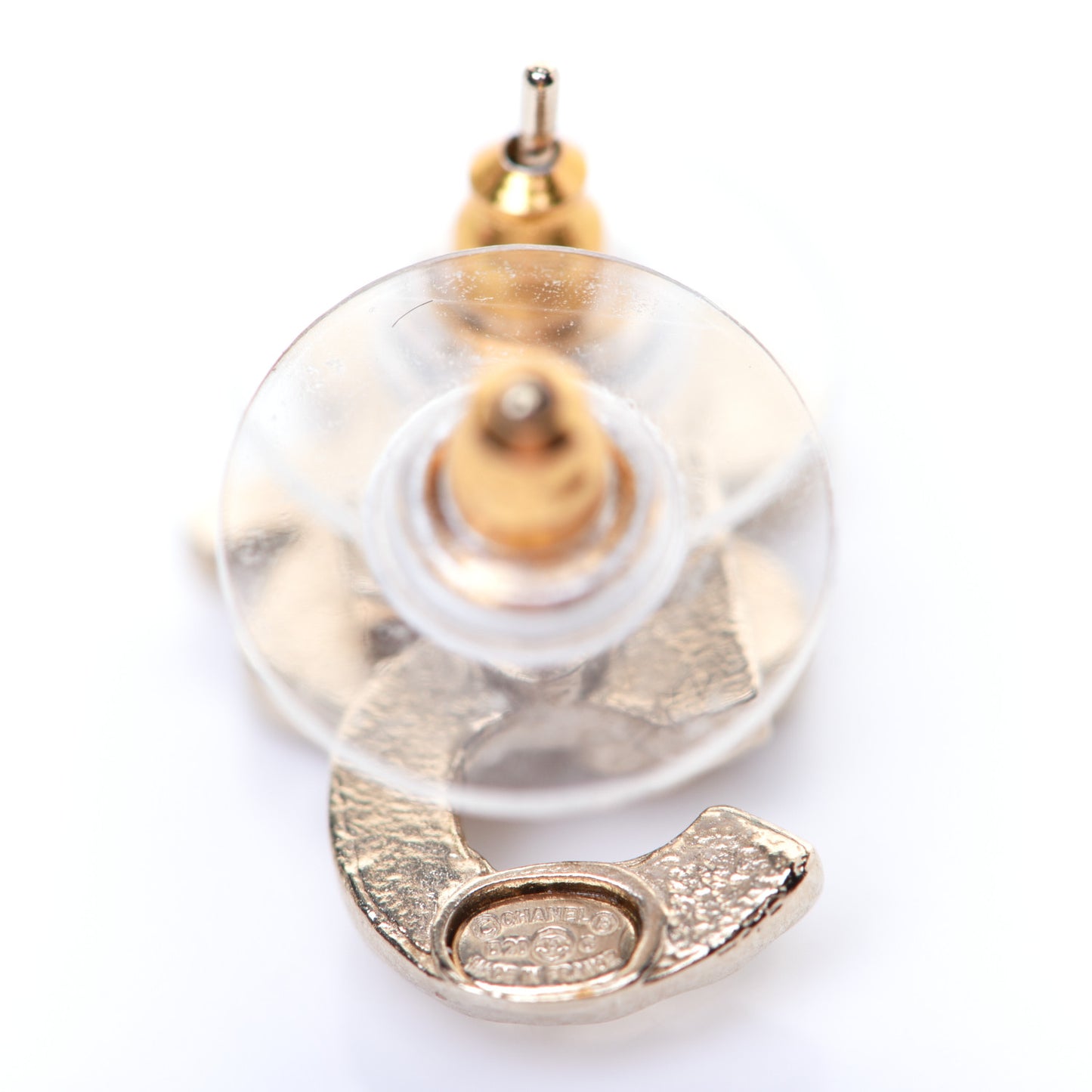 No 5 Clover CC Earrings Gold