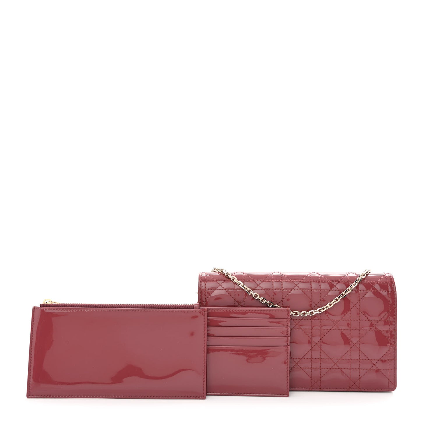 Patent Cannage Lady Dior Clutch Mallow Rose