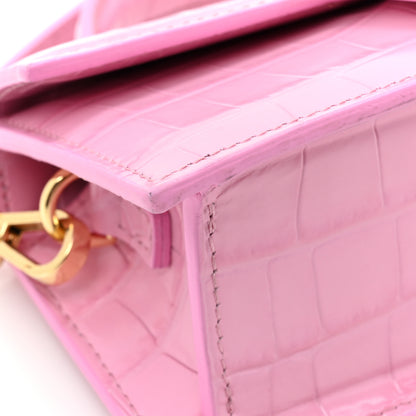 Jacquemus Calfskin Crocodile Embossed Le Bambino Pink 12 of 15
