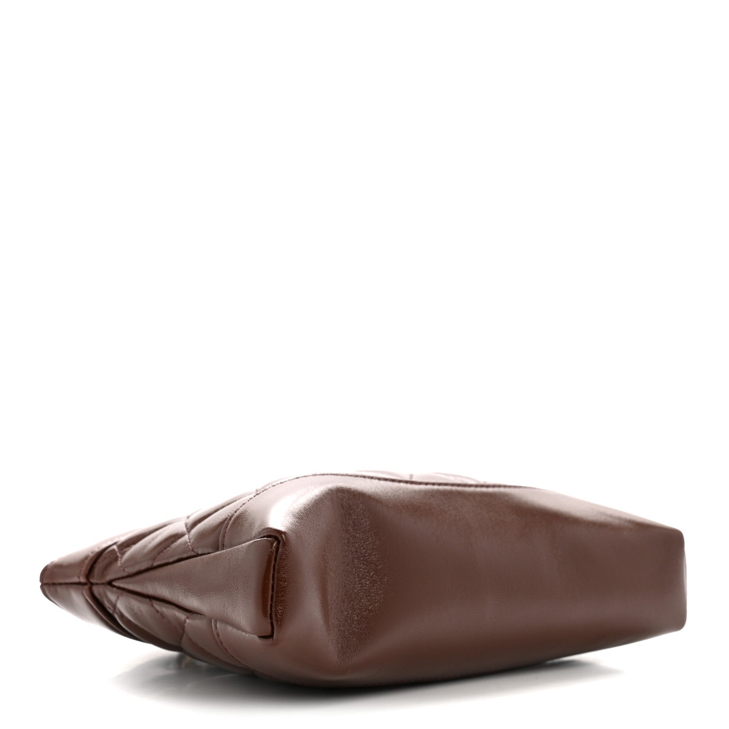 Chanel Shiny Crumpled Calfskin Quilted Nano 31 Shopping Bag Brown