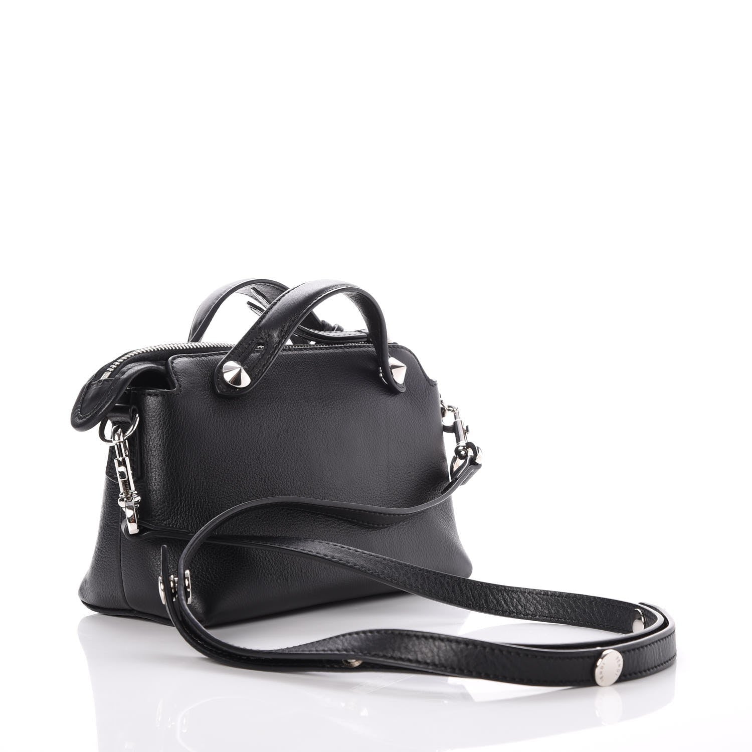 Fendi Vitello Dolce Mini By The Way Boston Bag Black 3 of 7