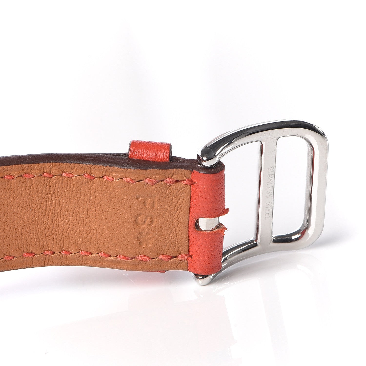 Hermes Stainless Steel Swift 21mm Heure H Hour Double Tour Quartz Watch Orange 7 of 8