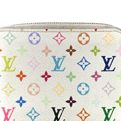 Louis Vuitton Monogram Multicolor Zippy Coin Purse Wallet White Litchi 7 of 14