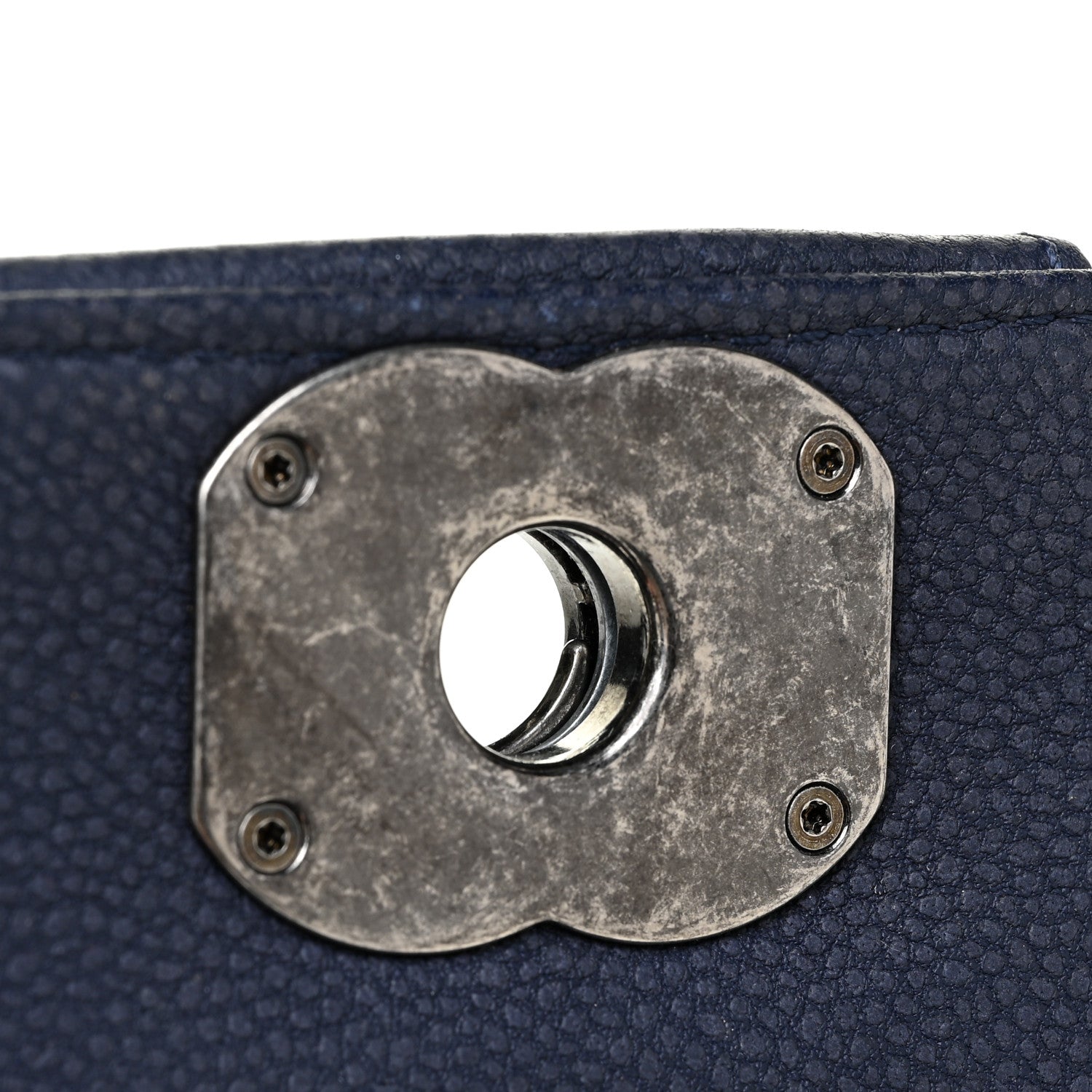 Chanel Washed Caviar Quilted Medium Turn Around Ligne Flap Navy 14 of 17