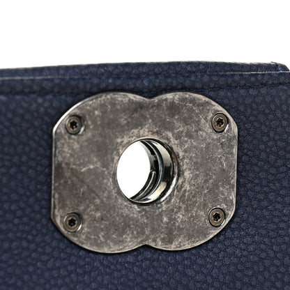 Chanel Washed Caviar Quilted Medium Turn Around Ligne Flap Navy 14 of 17