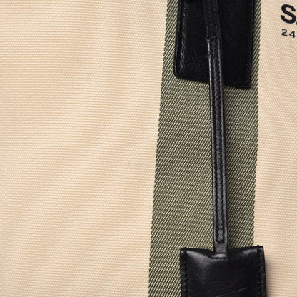Saint Laurent Canvas Beach Shopping East West Tote Ecru 10 of 20