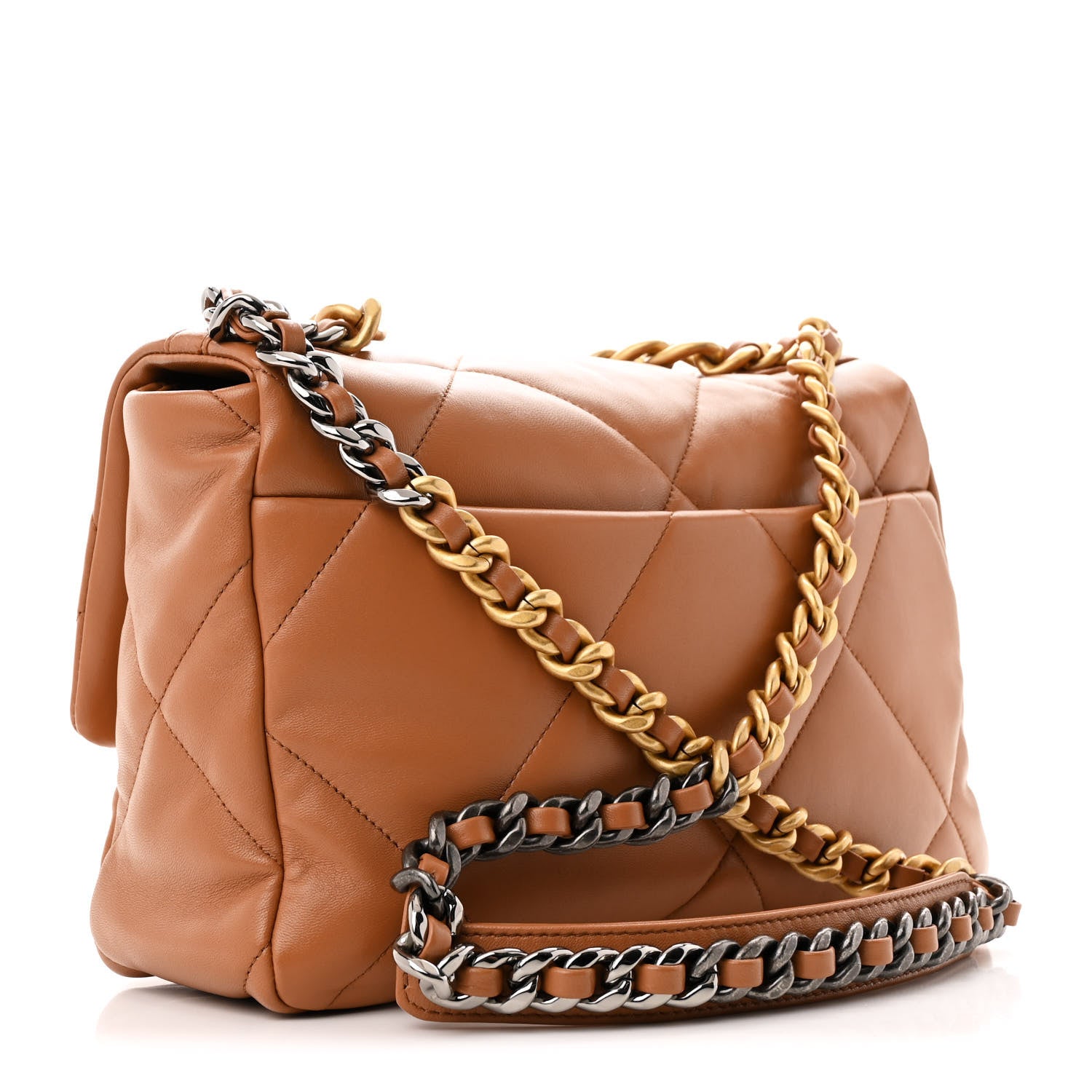 Chanel Lambskin Quilted Large Chanel 19 Flap Brown 3 of 11