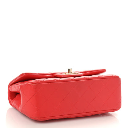 Chanel Lambskin Quilted Mini Rectangular Flap Red 4 of 9