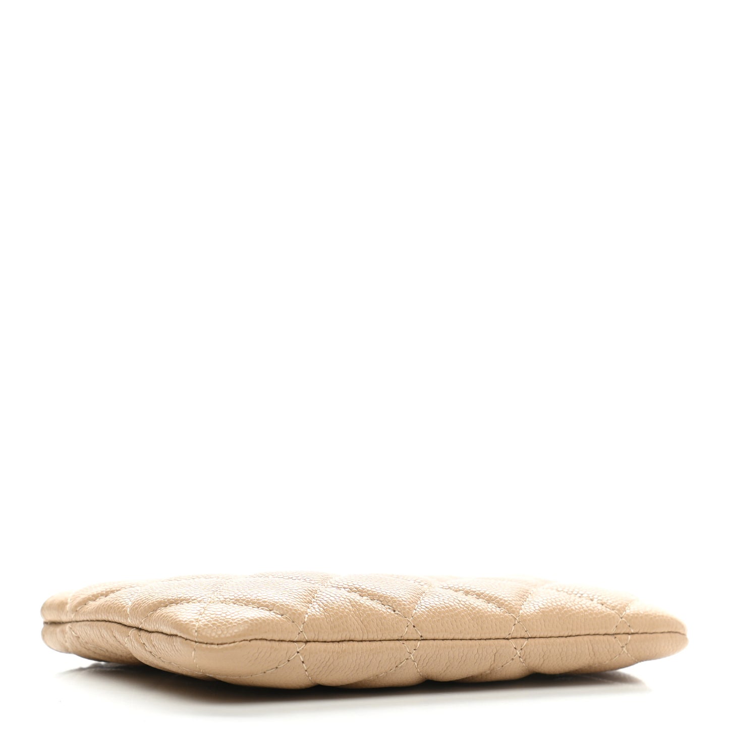 Caviar Quilted Small Cosmetic Case Beige