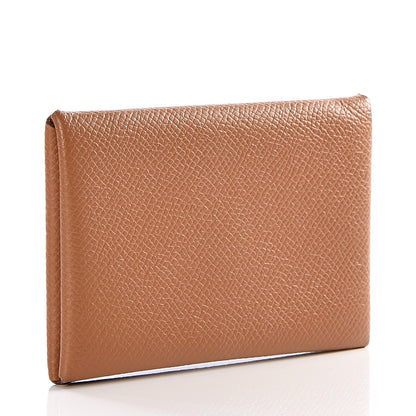 Hermes Epsom Calvi Card Case Gold 2 of 10