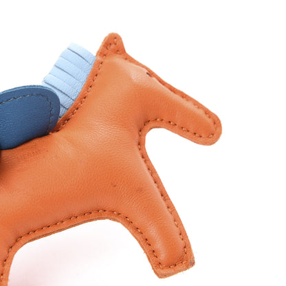 Hermes Milo Lambskin Grigri Rodeo Horse Bag Charm PM Feu Celeste Bleu Izmir 3 of 4