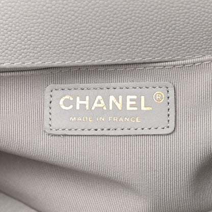 Chanel Caviar Quilted Medium Boy Flap Light Grey 6 of 9