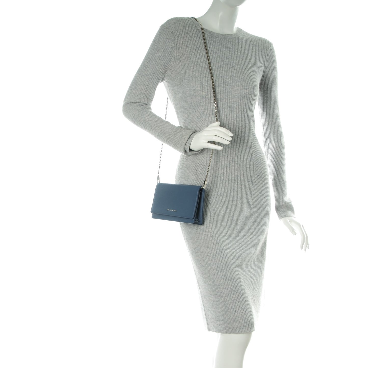 Sugar Goatskin Pandora Chain Wallet Medium Blue