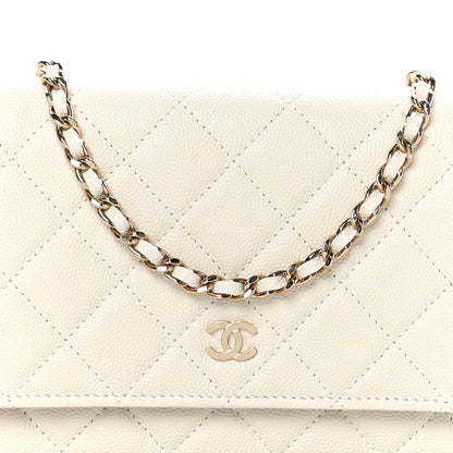 Chanel Caviar Quilted Wallet On Chain WOC White 9 of 11
