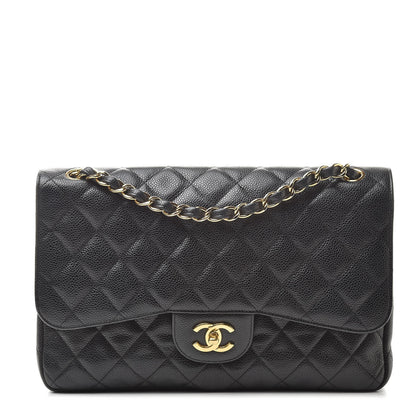 Chanel Caviar Quilted Jumbo Double Flap Black 1 of 13