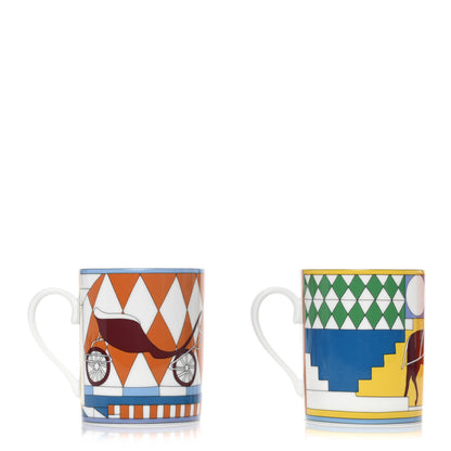 Hermes Porcelain Promenade Au Faubourg Mug Set of 2 3 of 11