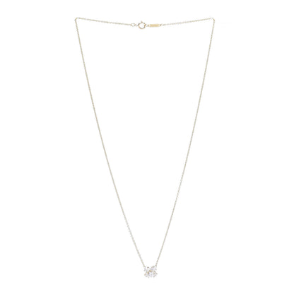 Tiffany 18K Yellow Gold Five Diamond Flower Cluster Pendant Necklace 3 of 6