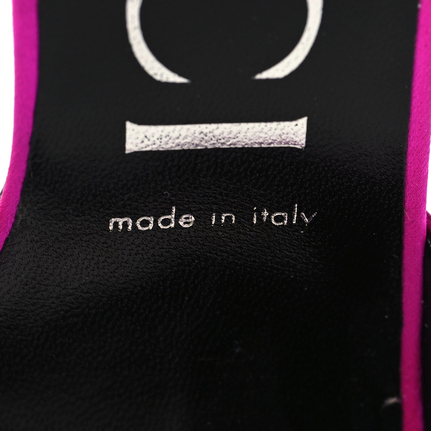 Satin Crystal 65mm Slide Sandals 37 Fuchsia