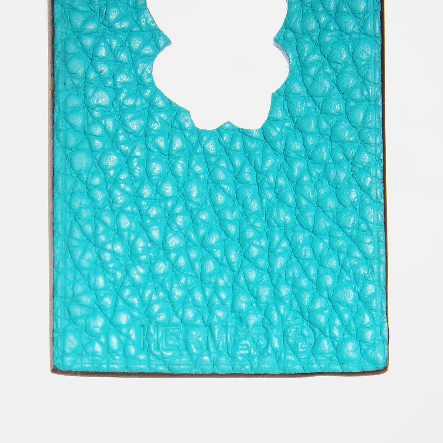 Hermes Togo Chevre Mysore Petit H Luggage Tag Rose Confetti Lagon 5 of 6