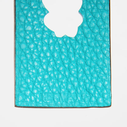 Hermes Togo Chevre Mysore Petit H Luggage Tag Rose Confetti Lagon 5 of 6
