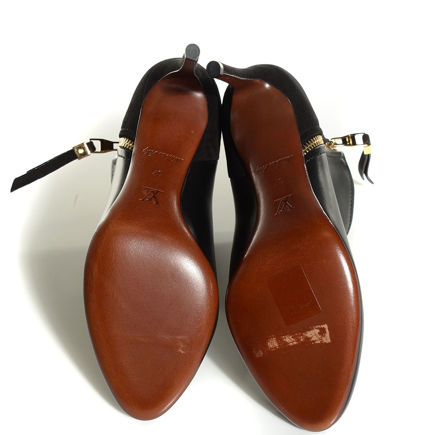 Louis Vuitton Calfskin Zippy Low Boots 37 Black 5 of 8