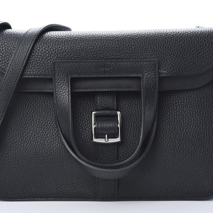 Hermes Taurillon Clemence Halzan 31 GM Black 10 of 13