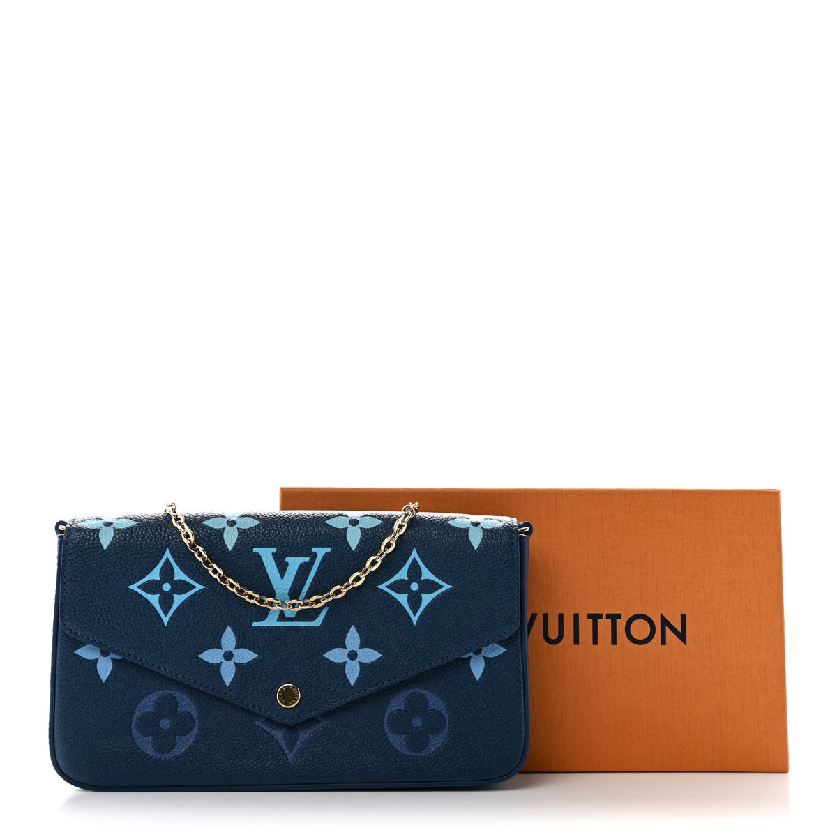 Empreinte Monogram Giant Felicie Pochette Chain Wallet Gradient Blue