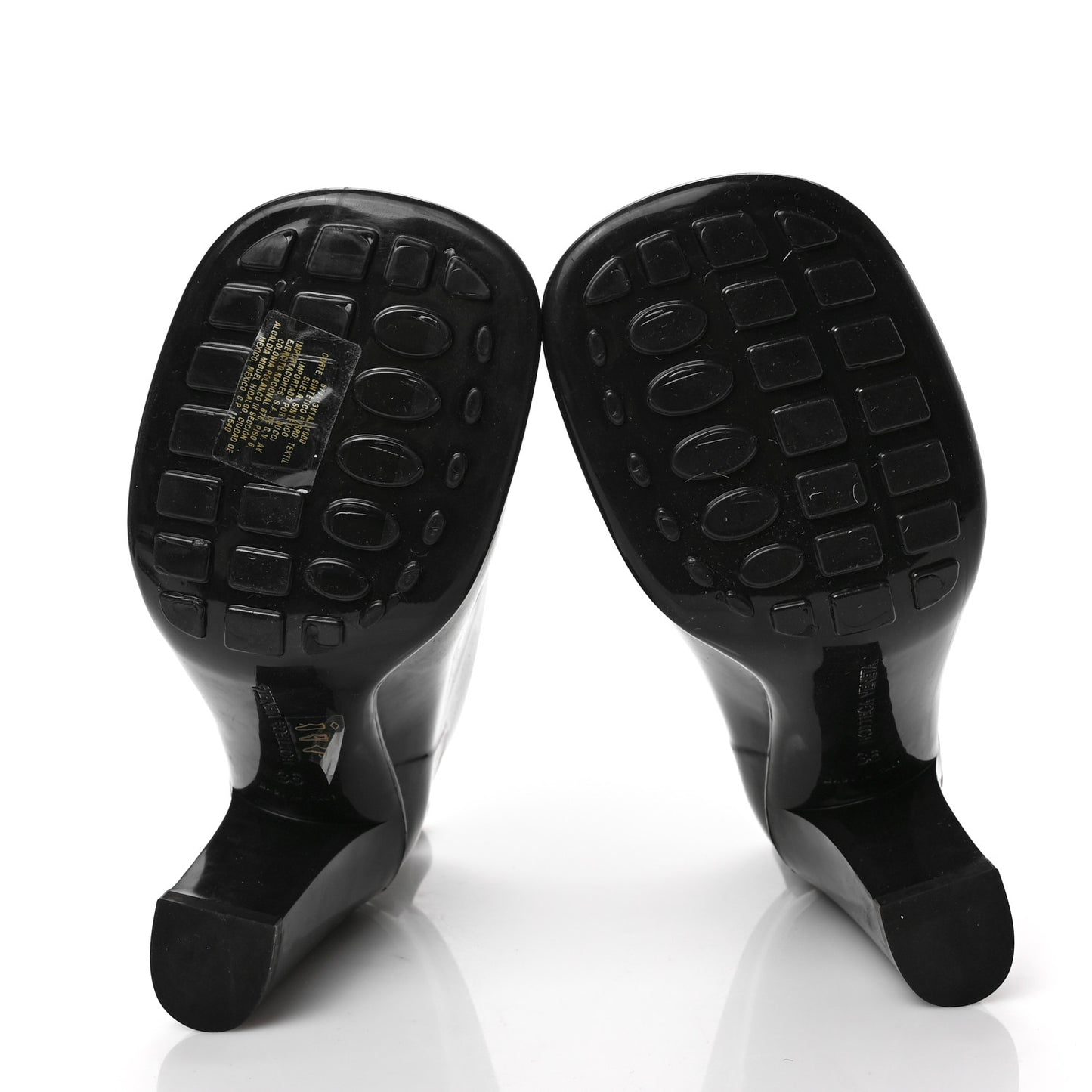 Rubber Shine Ankle Boots 36 Black
