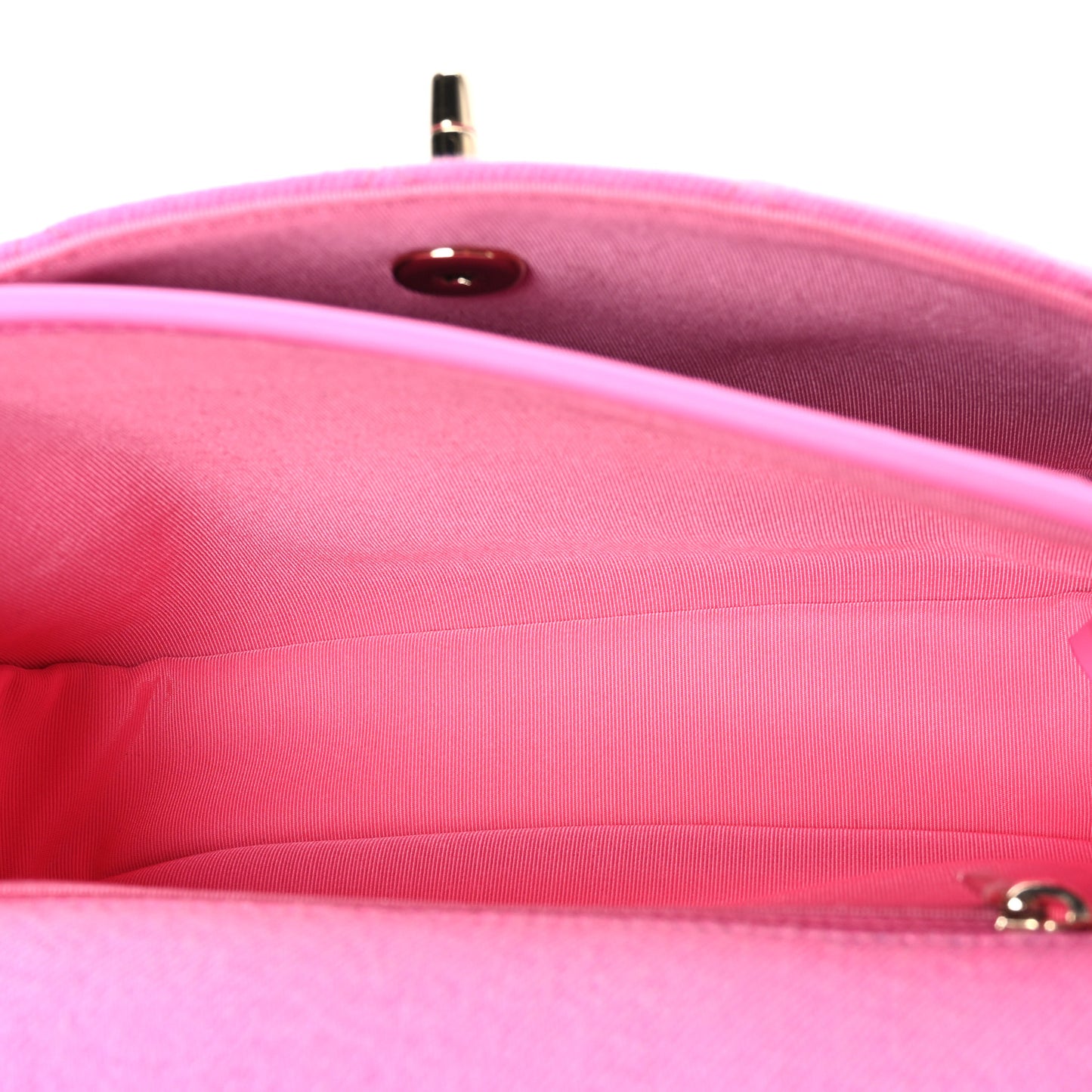 Denim Quilted Small Messenger Flap Neon Pink