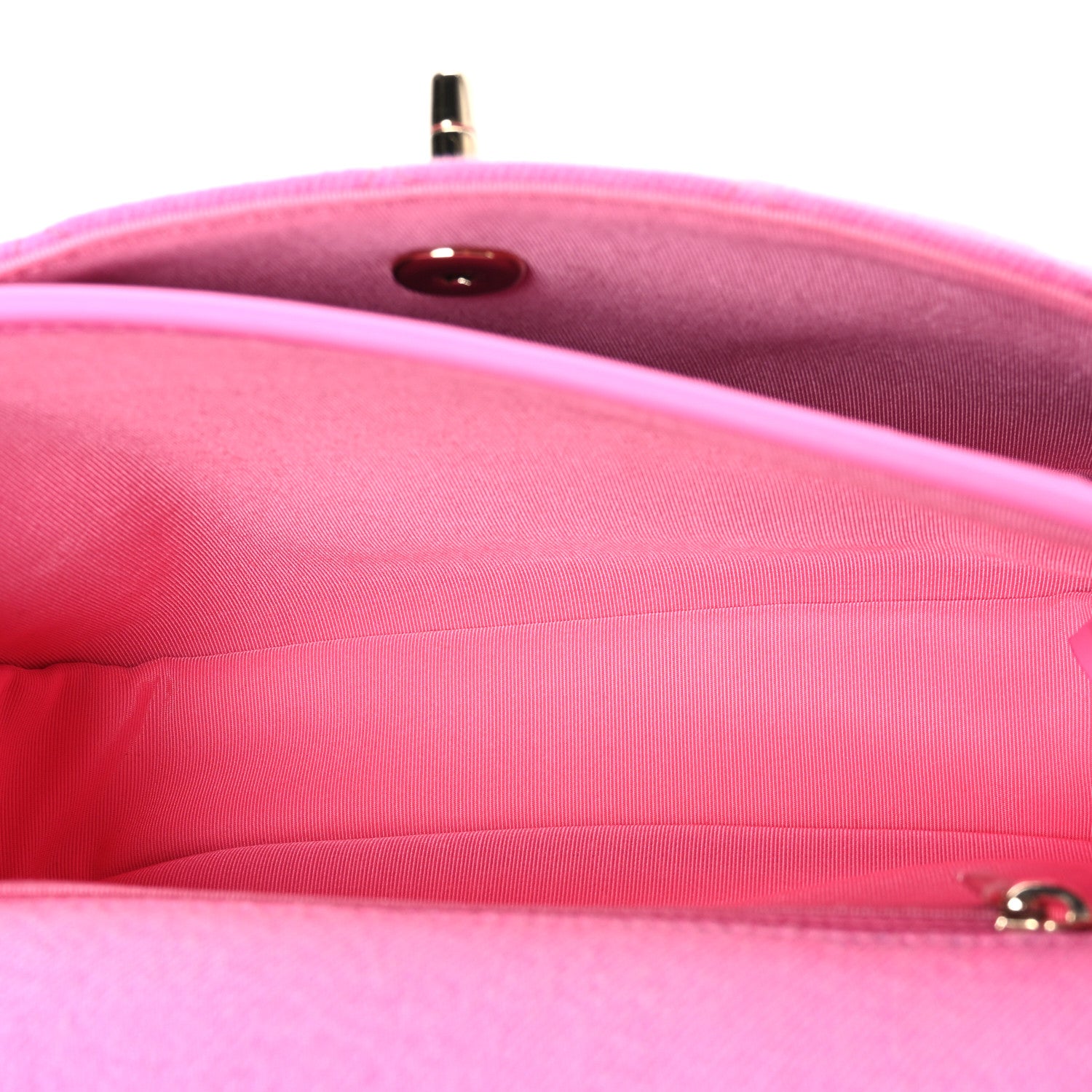 Chanel Denim Quilted Small Messenger Flap Neon Pink 5 of 10