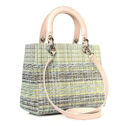 Christian Dior Tweed Medium Lady Dior Green Multicolor 2 of 12