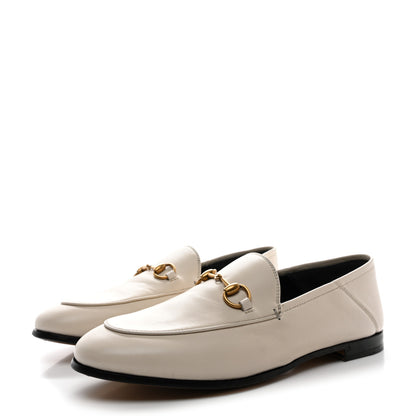 Gucci Lambskin Womens Brixton Horsebit Loafers 37.5 Mystic White 3 of 11