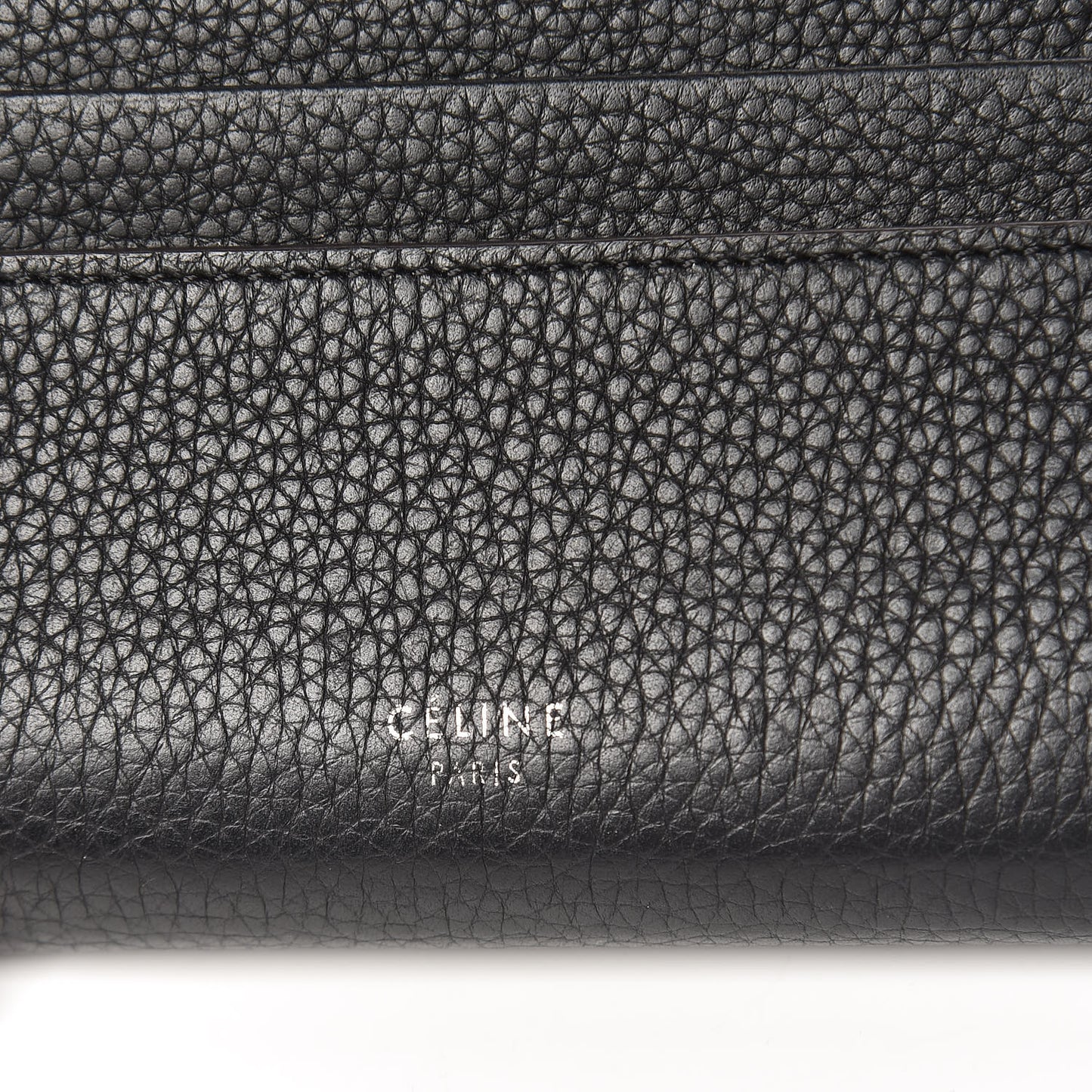Drummed Calfskin Large Multifunction Flap Wallet Black