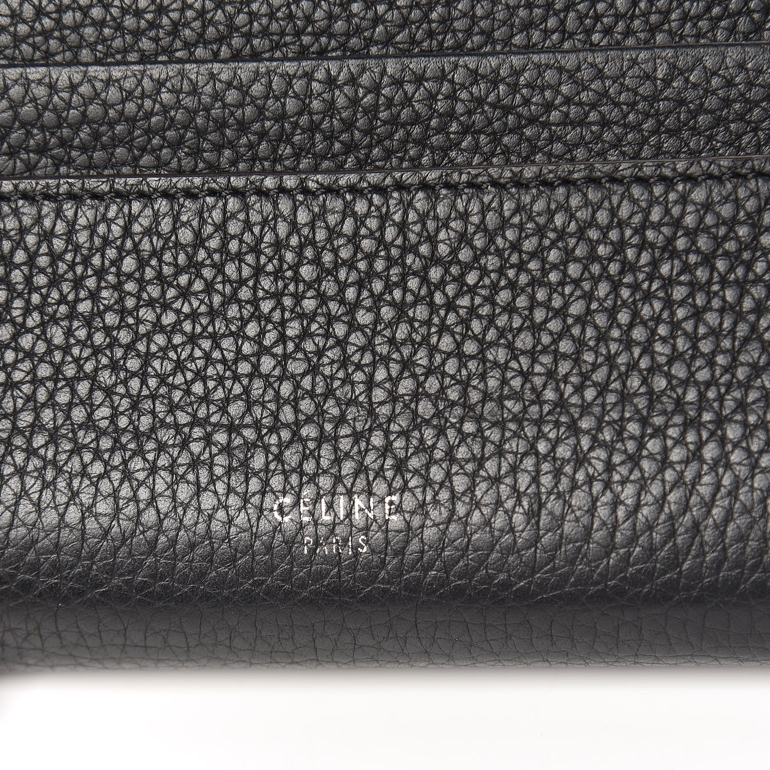 Celine Drummed Calfskin Large Multifunction Flap Wallet Black 6 of 8
