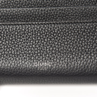 Celine Drummed Calfskin Large Multifunction Flap Wallet Black 6 of 8