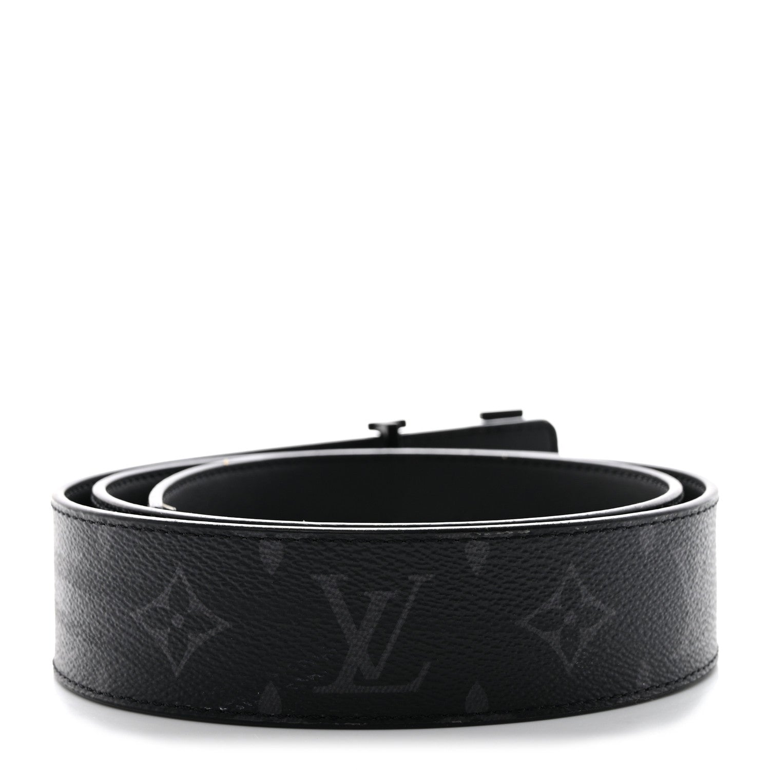 Louis Vuitton Monogram Eclipse Taigarama 40mm LV Initiales Reversible Belt 90 36 Black 2 of 8