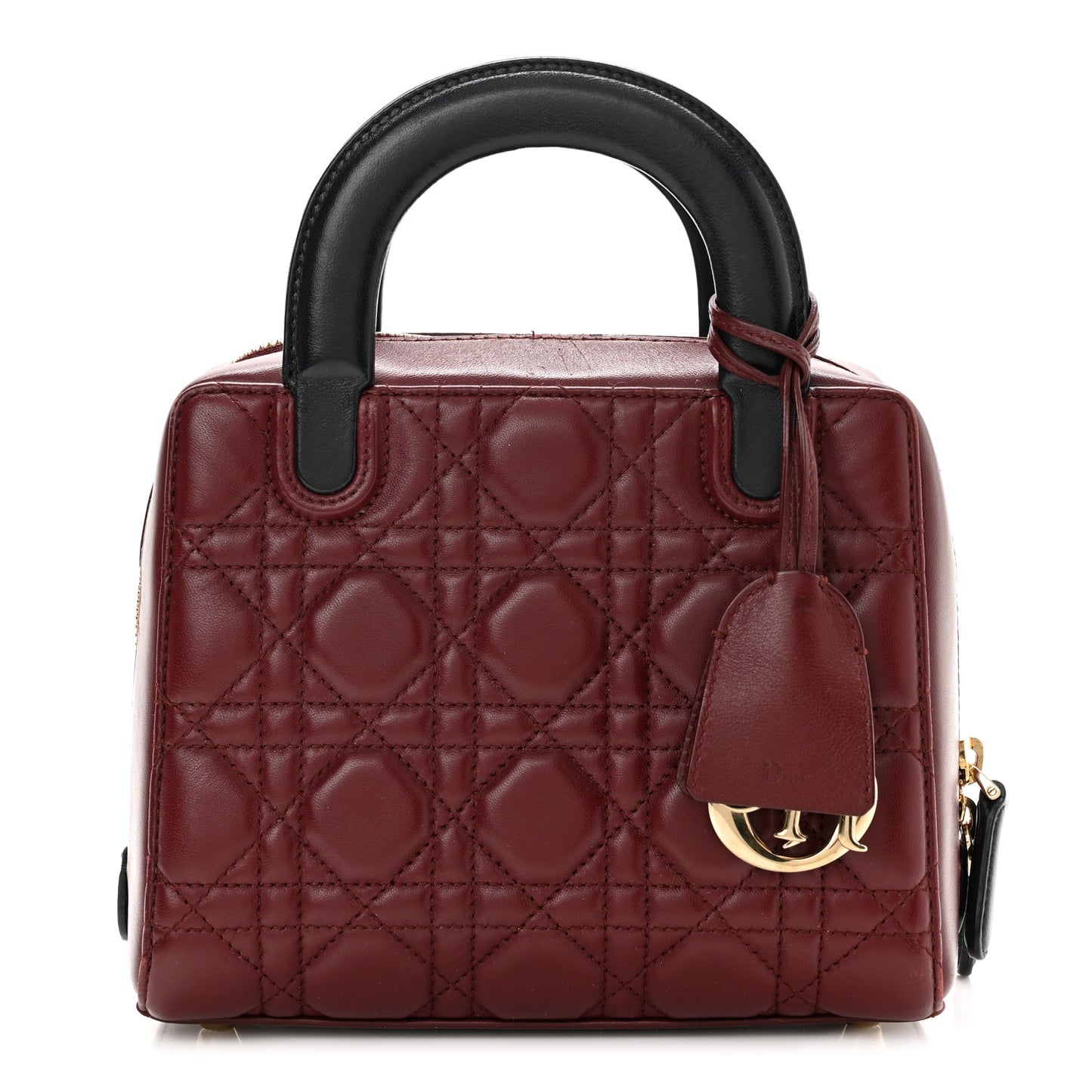 Lambskin Cannage Lily Tote Red Sapphire Blue