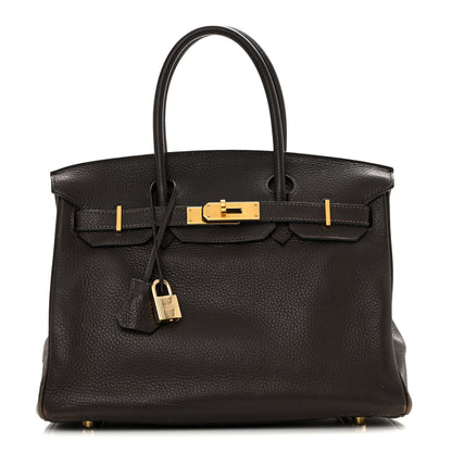 Hermes Taurillon Clemence Birkin 30 Chocolate 1 of 20