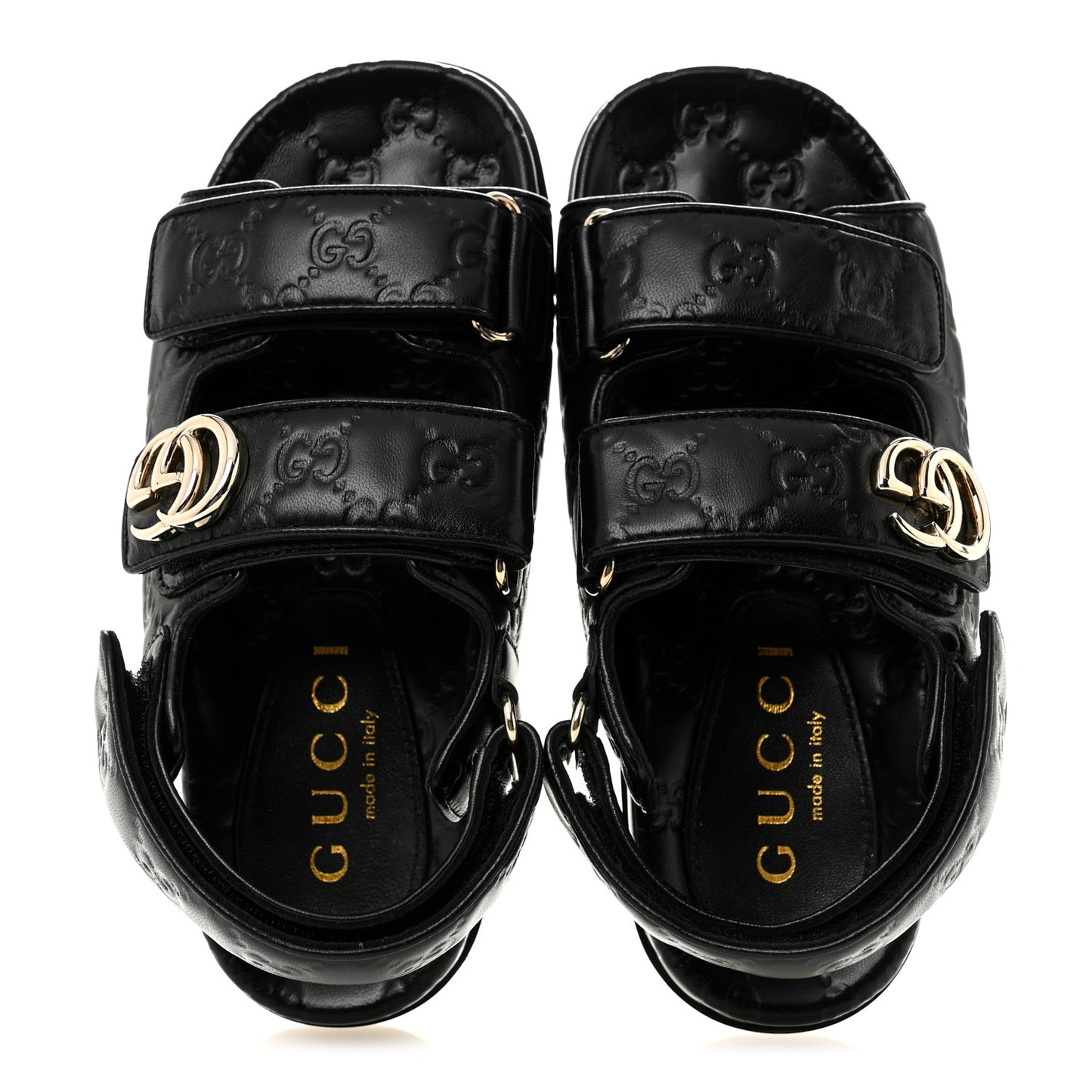 Guccissima GG Embossed Womens Sandals 36 Black