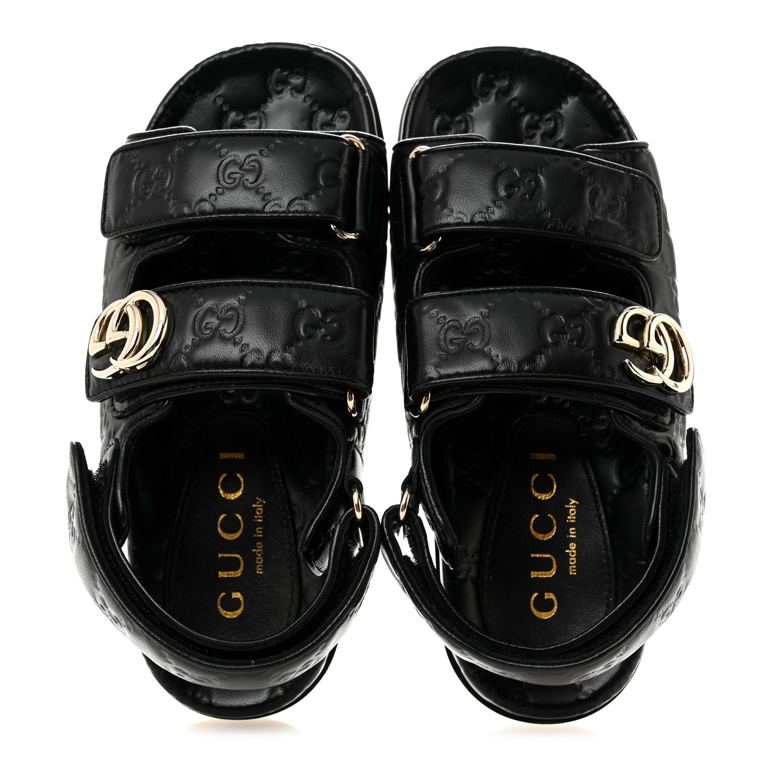 Gucci Guccissima GG Embossed Womens Sandals 36 Black 2 of 10