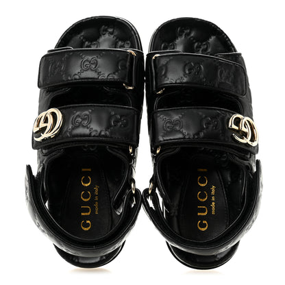 Gucci Guccissima GG Embossed Womens Sandals 36 Black 2 of 10