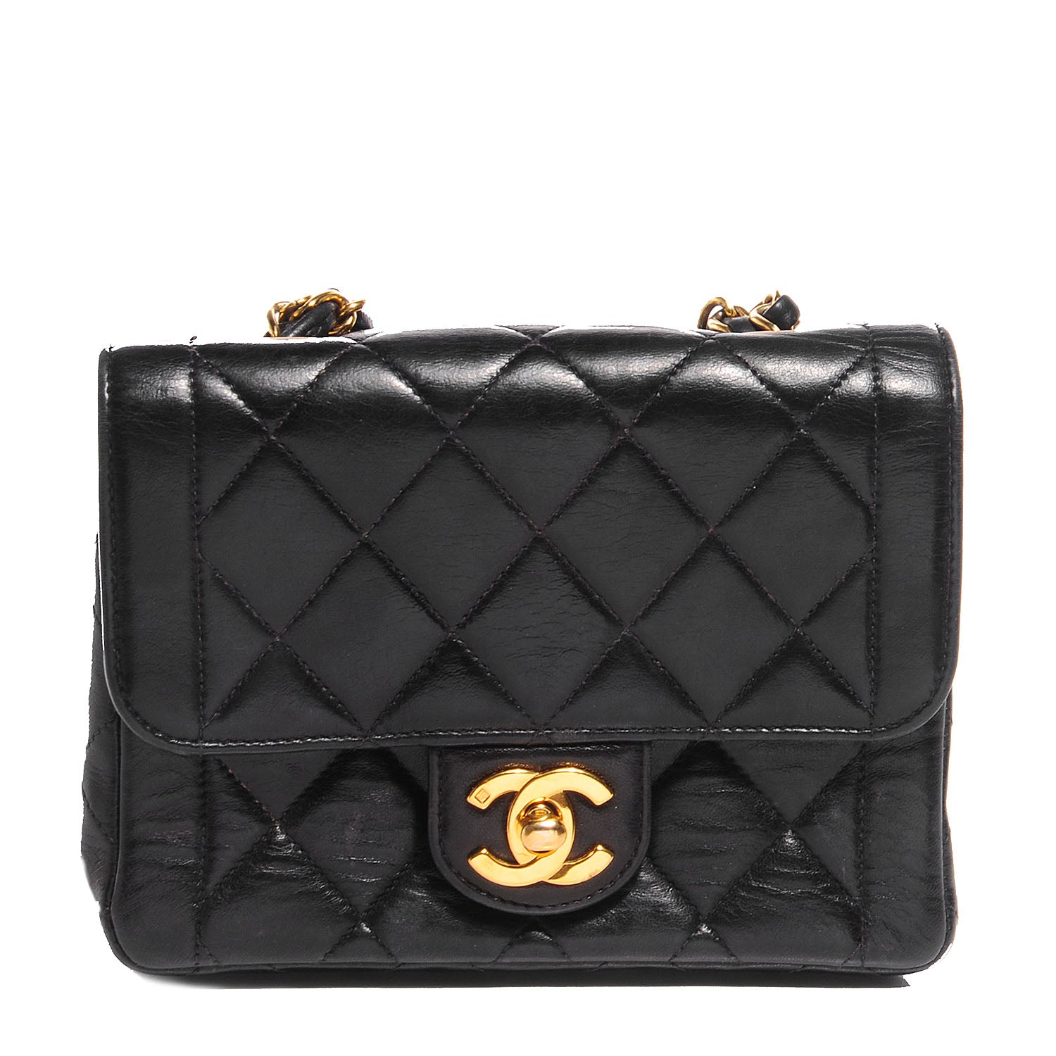 Chanel Lambskin Quilted Mini Square Flap Black 1 of 7