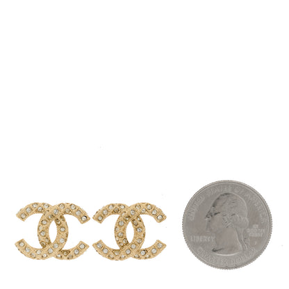 Chanel Crystal CC Earrings Light Gold 2 of 5