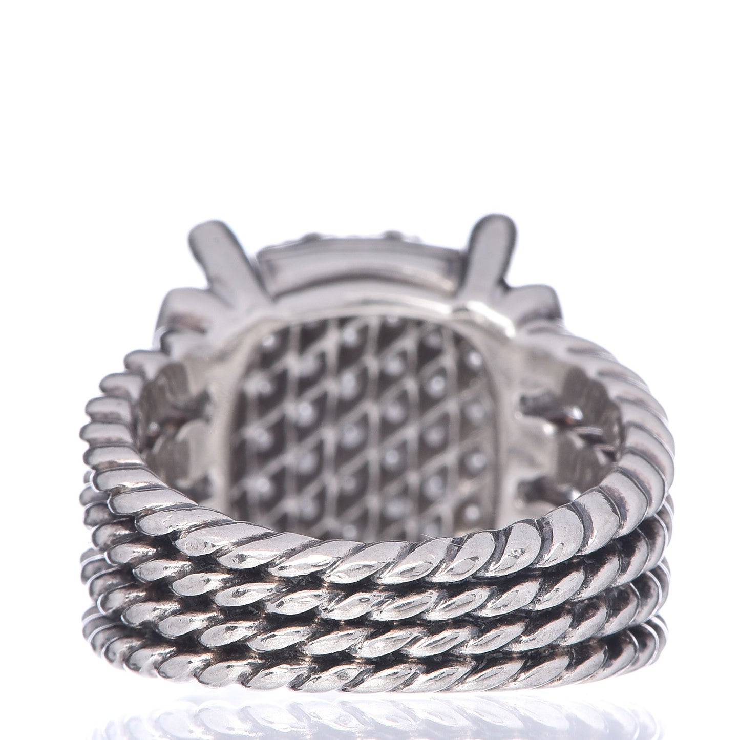 Sterling Silver Diamond 16mm Wheaton Ring 52 6